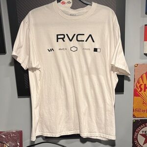 RVCA White Tee with Geometric Graphics
